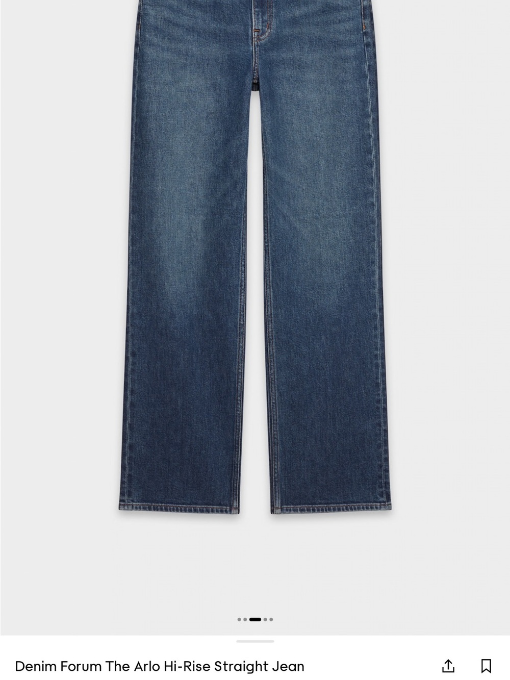 Denim Forum Straight-Leg High-Rise Jeans in Dark Indigo